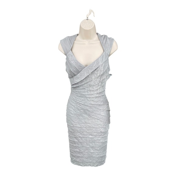 London Times Dress Womens 10P Sheath Ruched Cap Sleeve Cocktail Petite Special O - Picture 1 of 9
